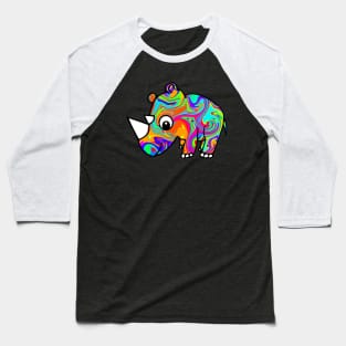 Colorful Rhino Baseball T-Shirt